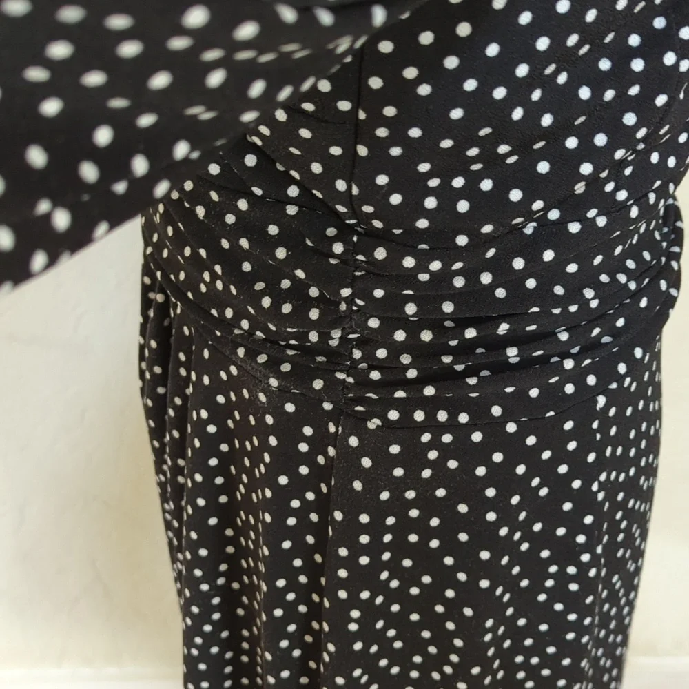 Ann Taylor Black and White Cinched Waist 3/4 Sleeve Sheath Dress Size 12 - Picture 7 of 11